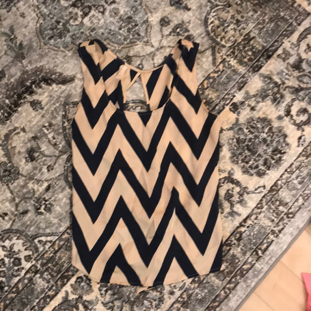 Chevron blouse with open back